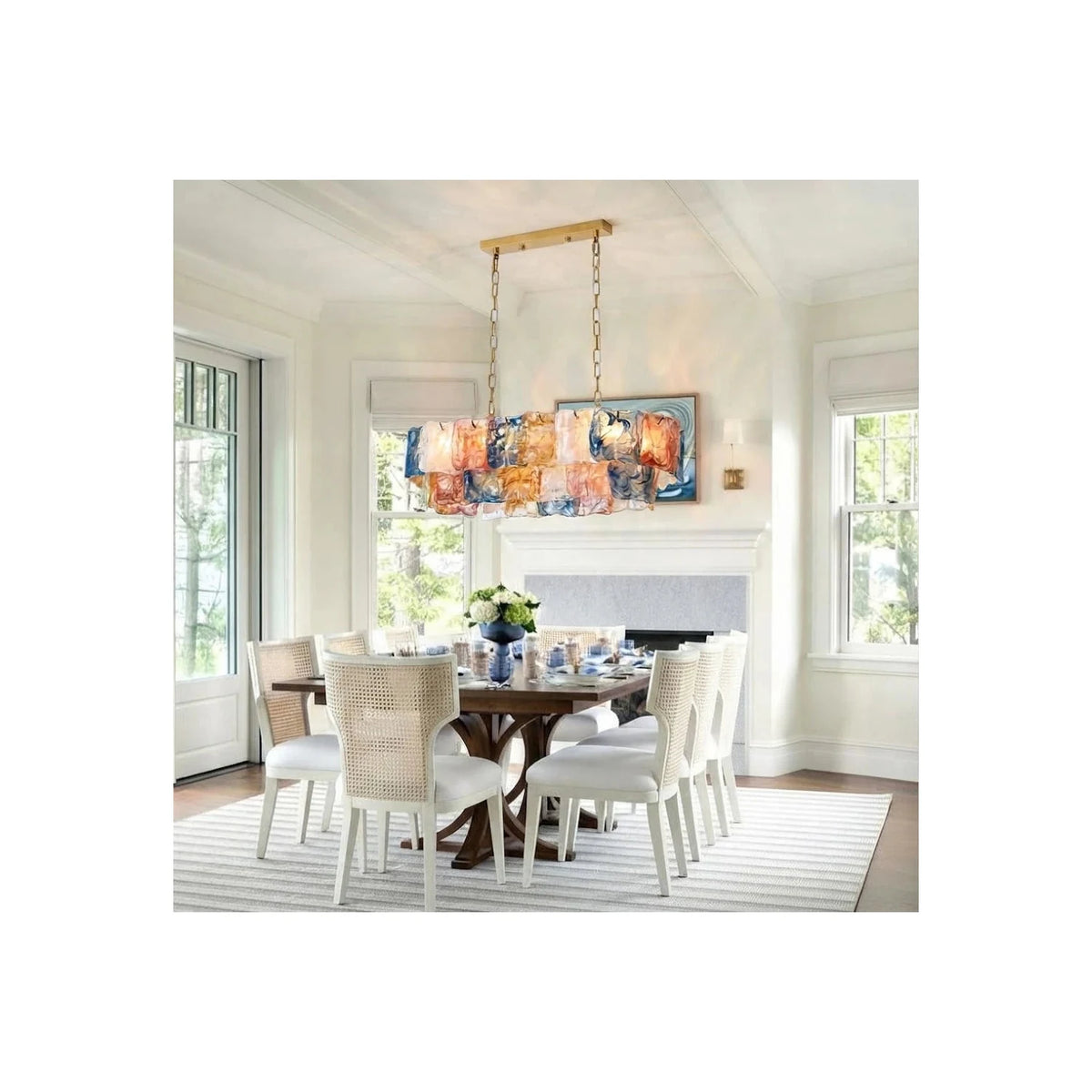Mosaic Art Glass Chandelier light fixture by AUVIELIGHT