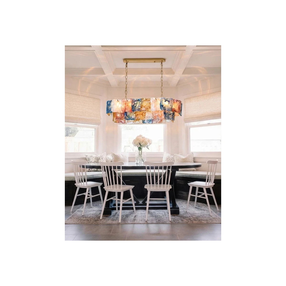 Mosaic Art Glass Chandelier light fixture by AUVIELIGHT
