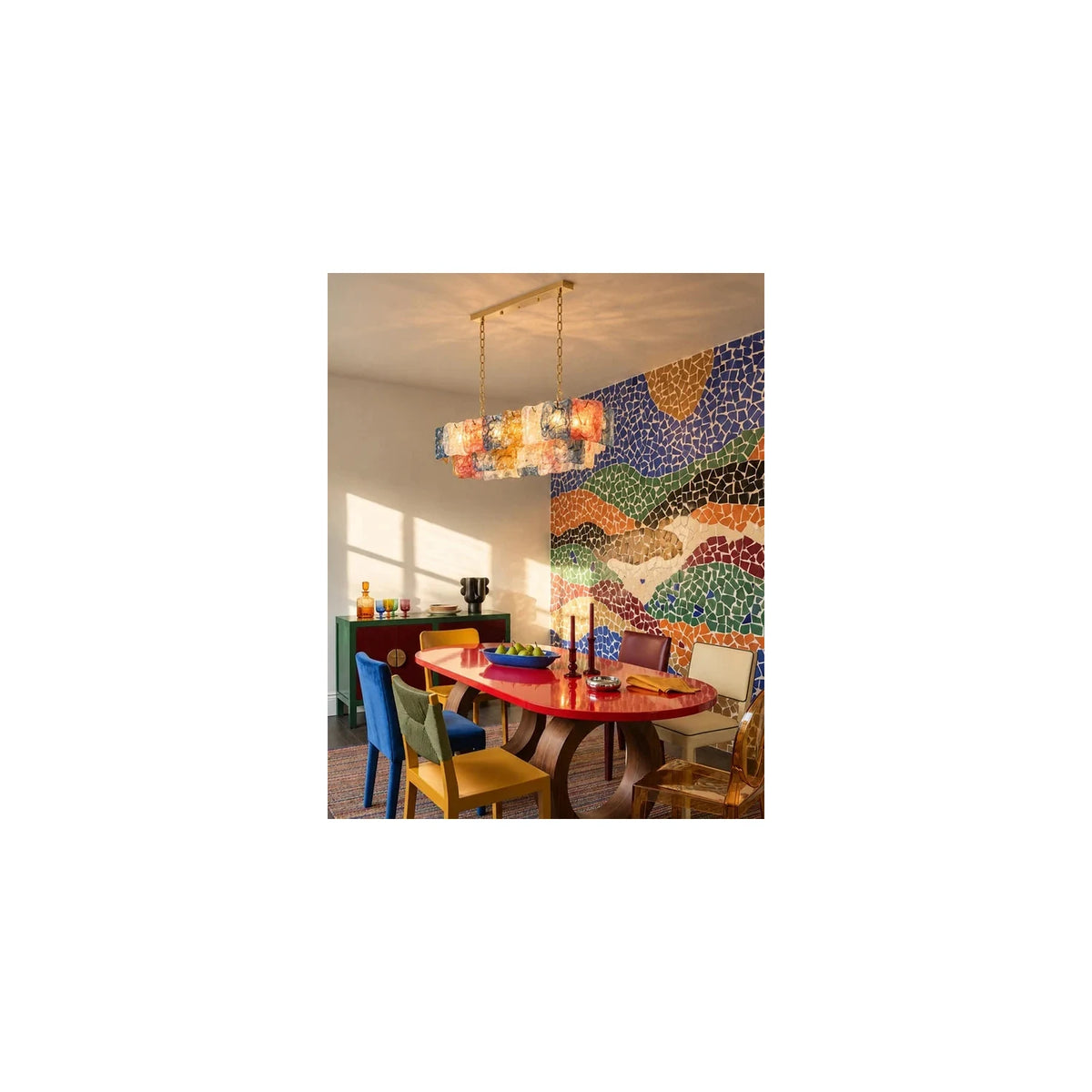 Mosaic Art Glass Chandelier light fixture by AUVIELIGHT