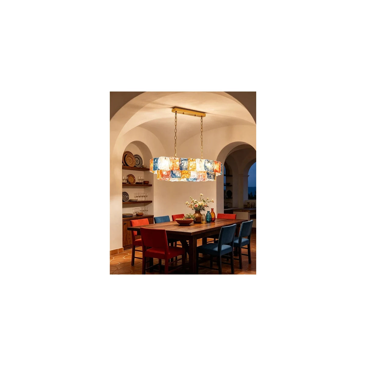 Mosaic Art Glass Chandelier light fixture by AUVIELIGHT