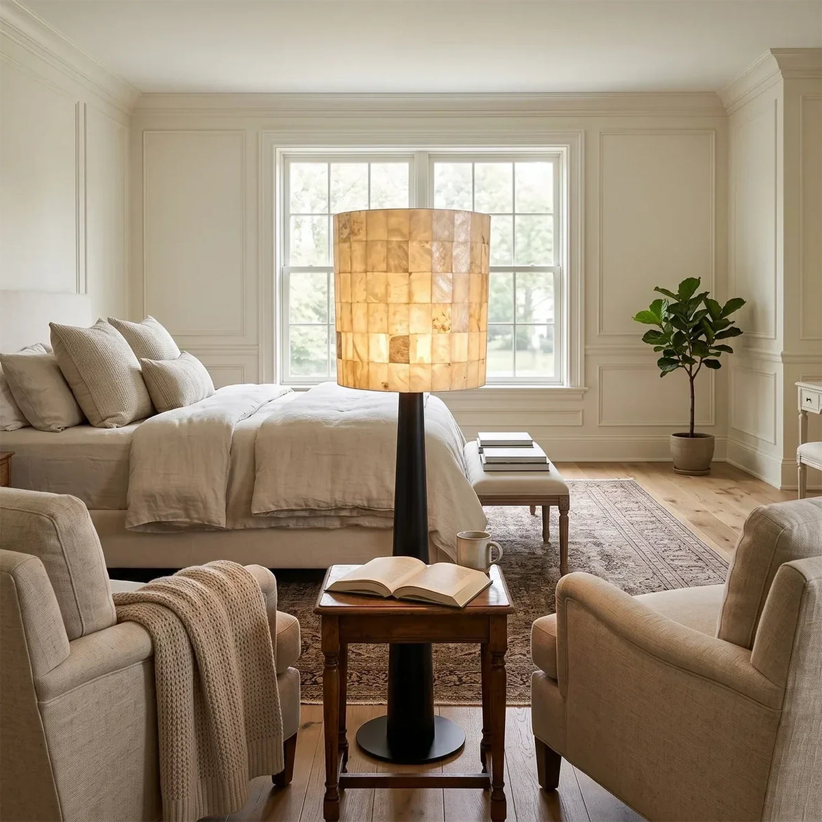 Mosaic Floor Lamp in stone for Living Room light fixture by AUVIELIGHT
