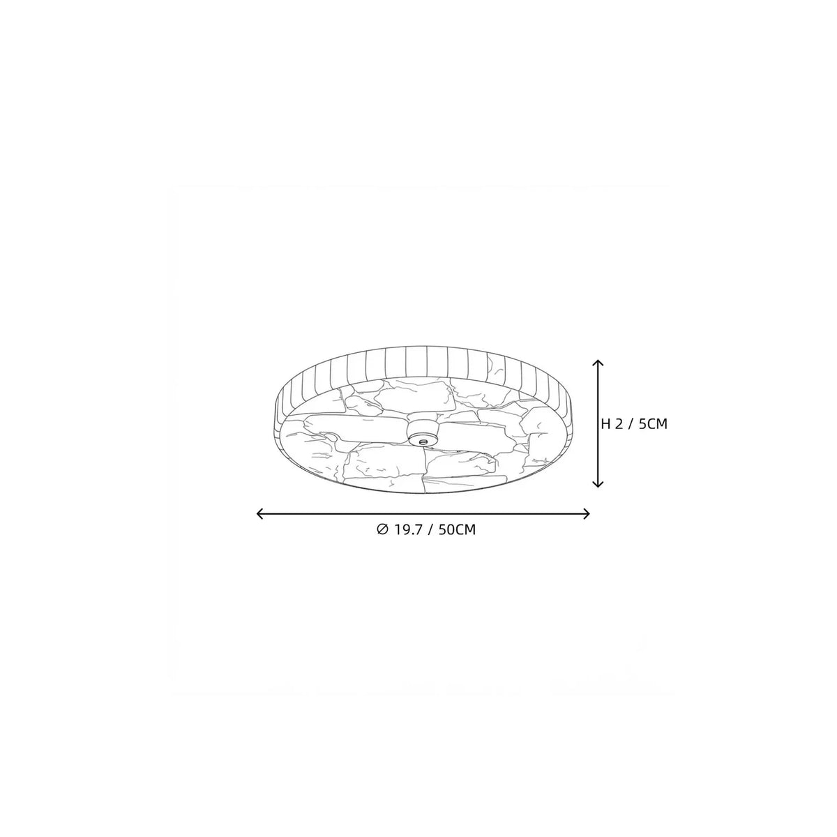 Mosaic Flush Mount in alabaster for Low Ceilings by AUVIELIGHT