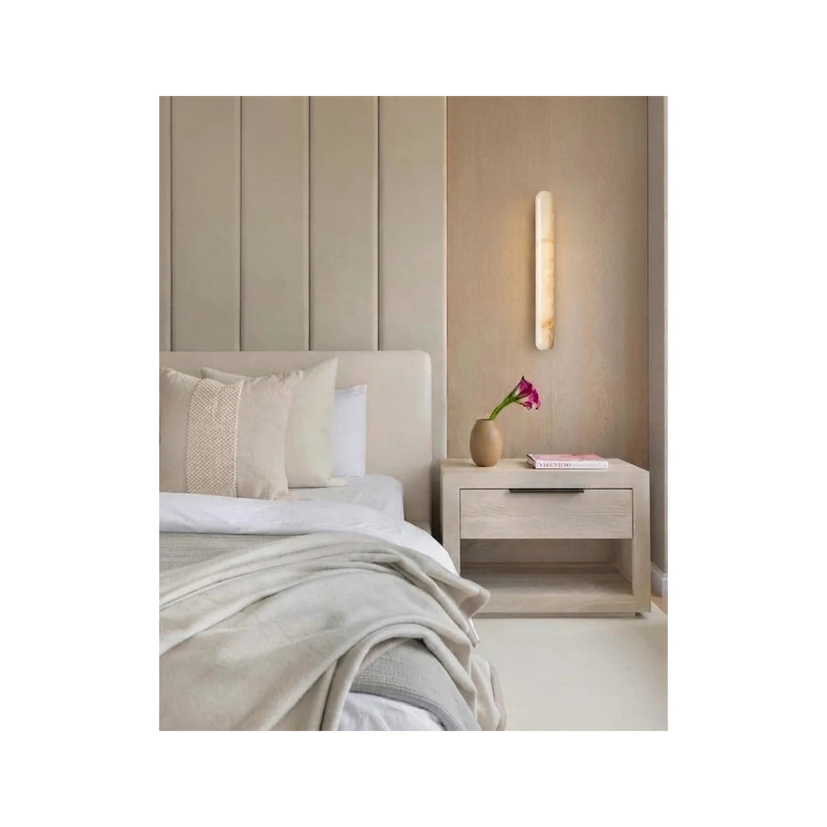 Nara Alabaster Linear Vanity Light by AUVIELIGHT