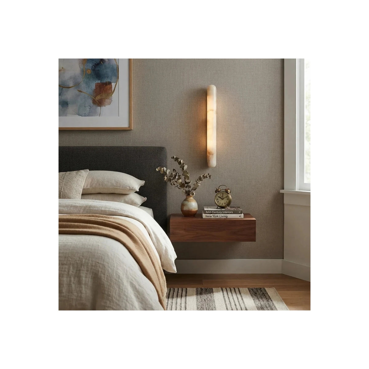 Nara Alabaster Linear Vanity Light by AUVIELIGHT