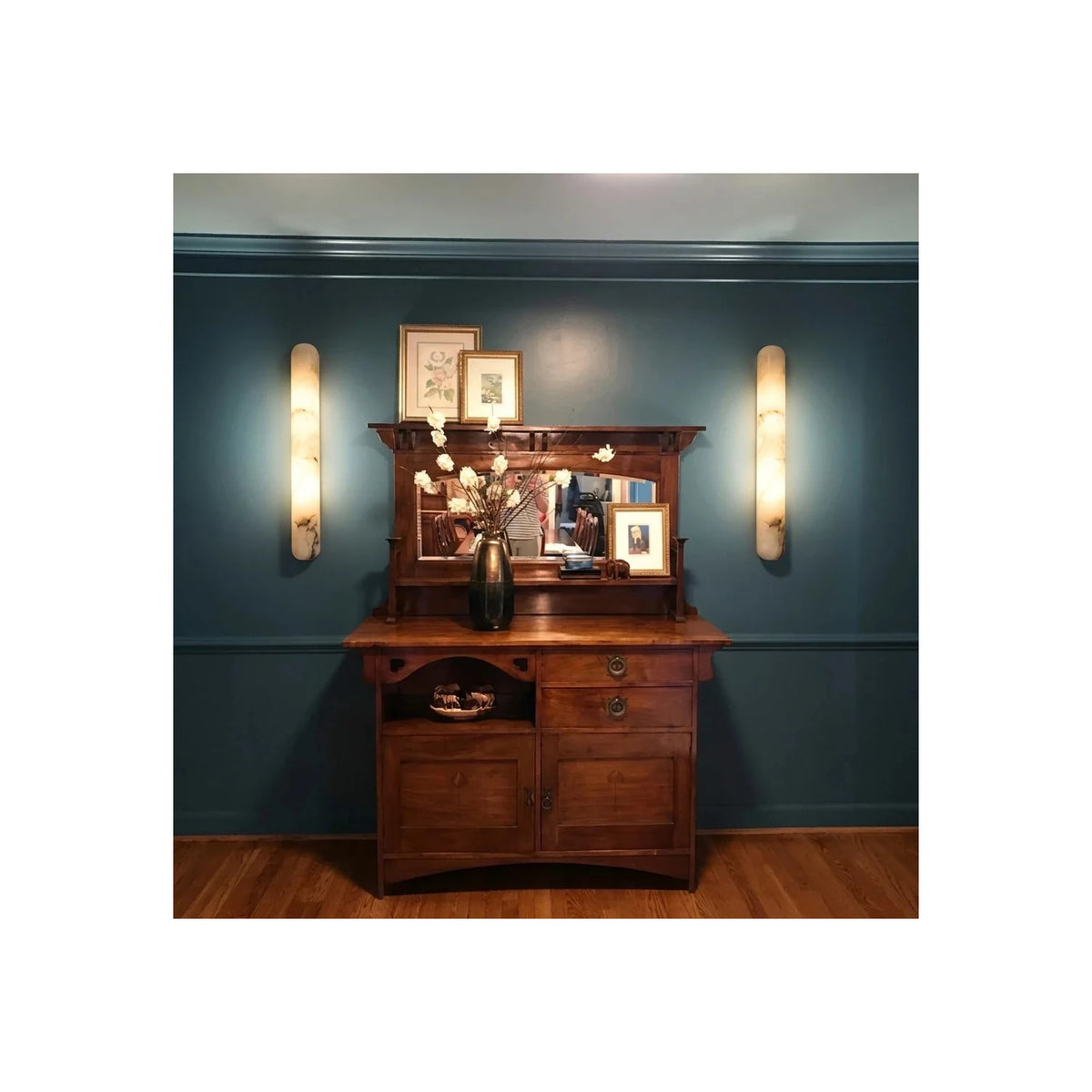 Nara Alabaster Linear Vanity Light by AUVIELIGHT