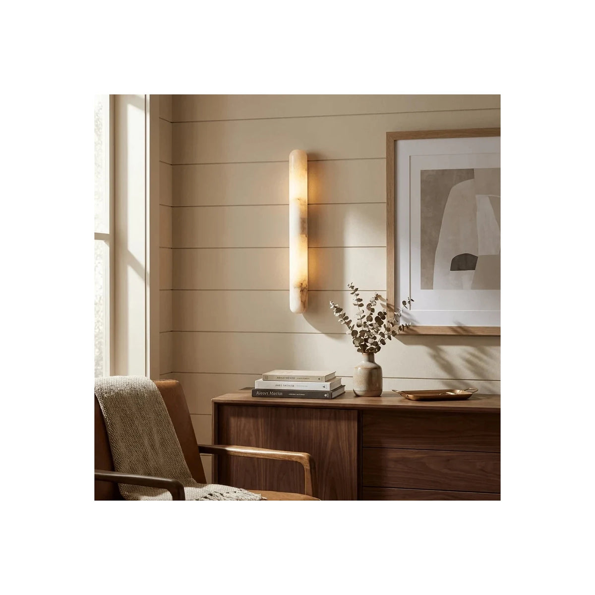 Nara Alabaster Linear Vanity Light by AUVIELIGHT