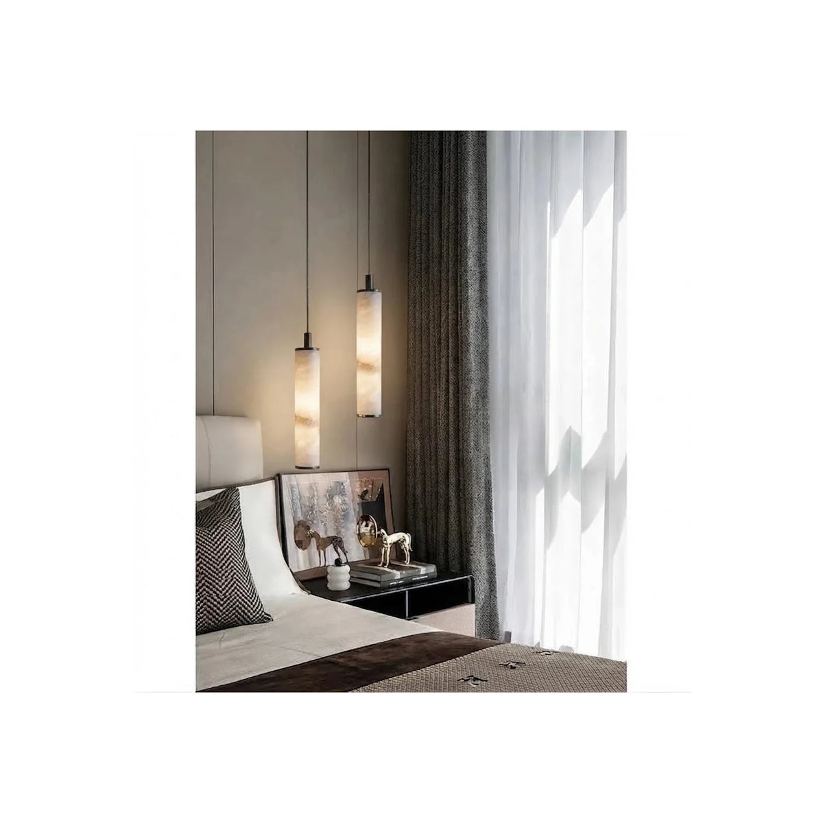 Nero Alabaster Pendant Light by AUVIELIGHT