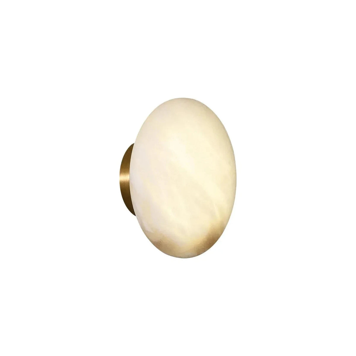 Nido Alabaster Bedside Wall Light by AUVIELIGHT, ∅ 7.9″ x W 3.3″ / Brass & White and 1 other sizes
