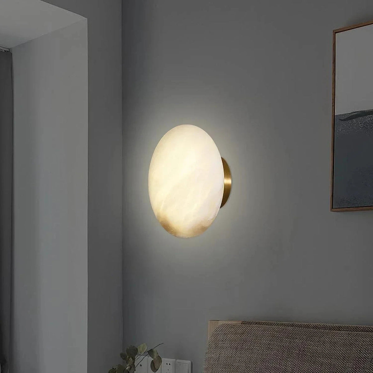 Nido Alabaster Bedside Wall Light by AUVIELIGHT