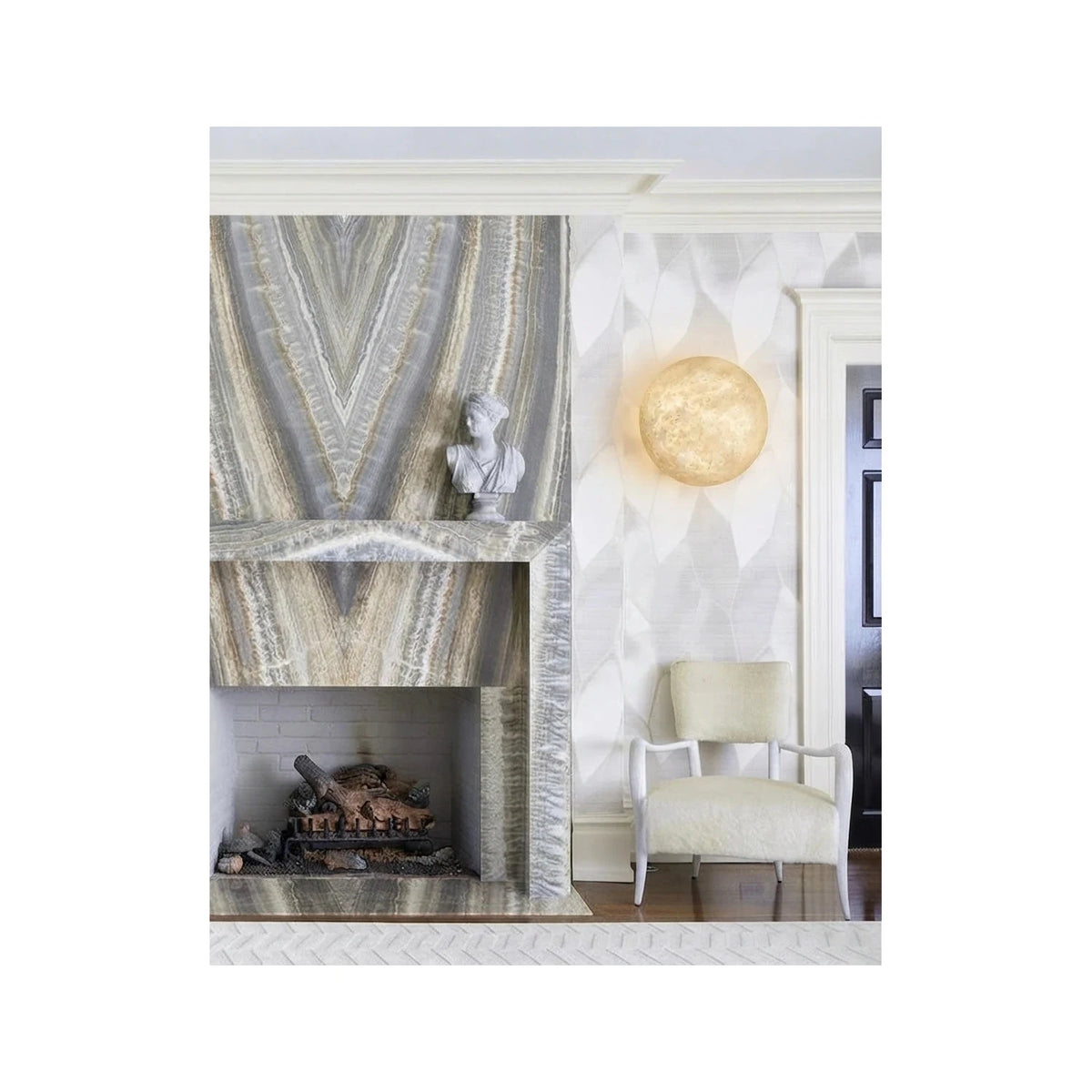 Nido Alabaster Bedside Wall Light by AUVIELIGHT