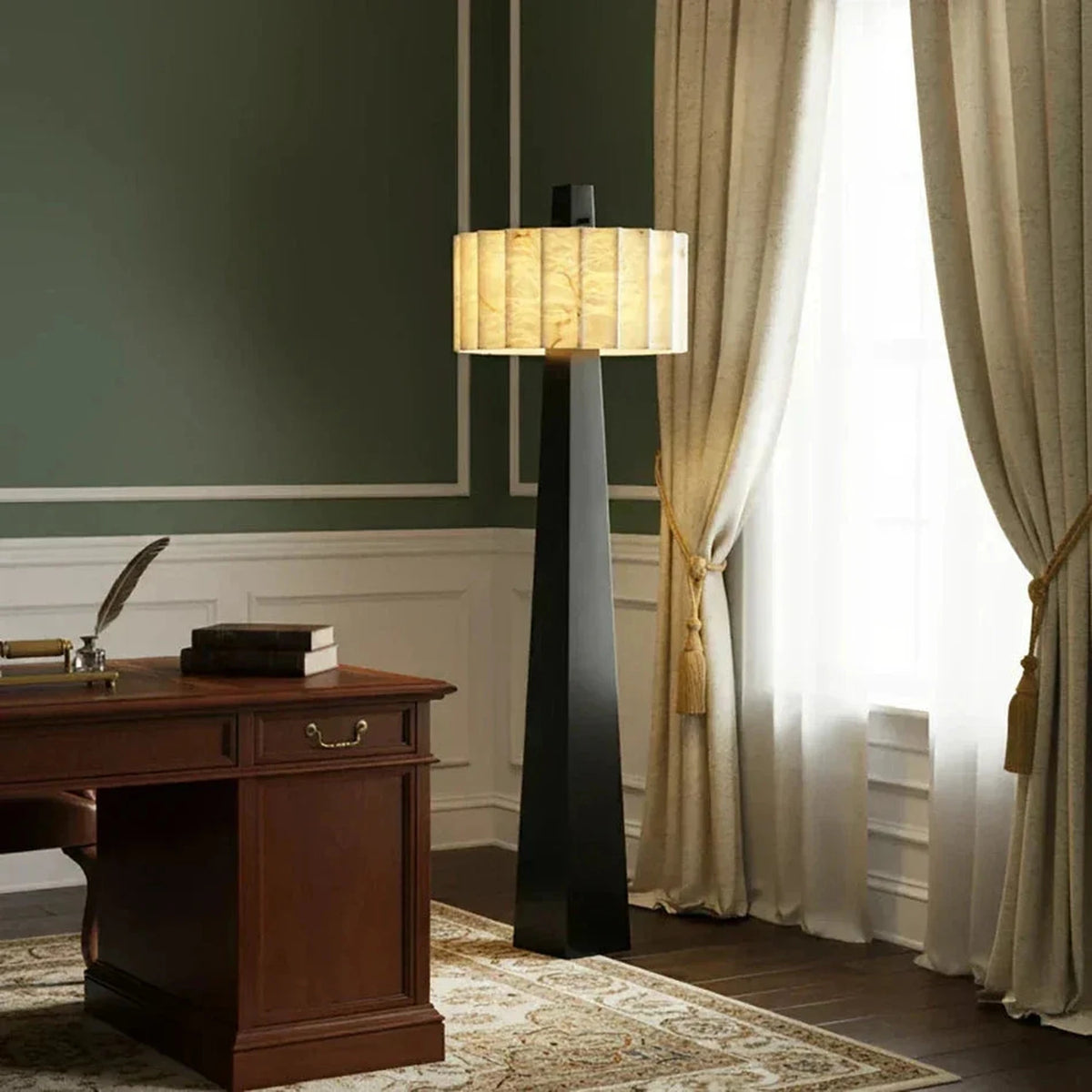 Obelisk Floor Lamp in alabaster for Living Room light fixture by AUVIELIGHT