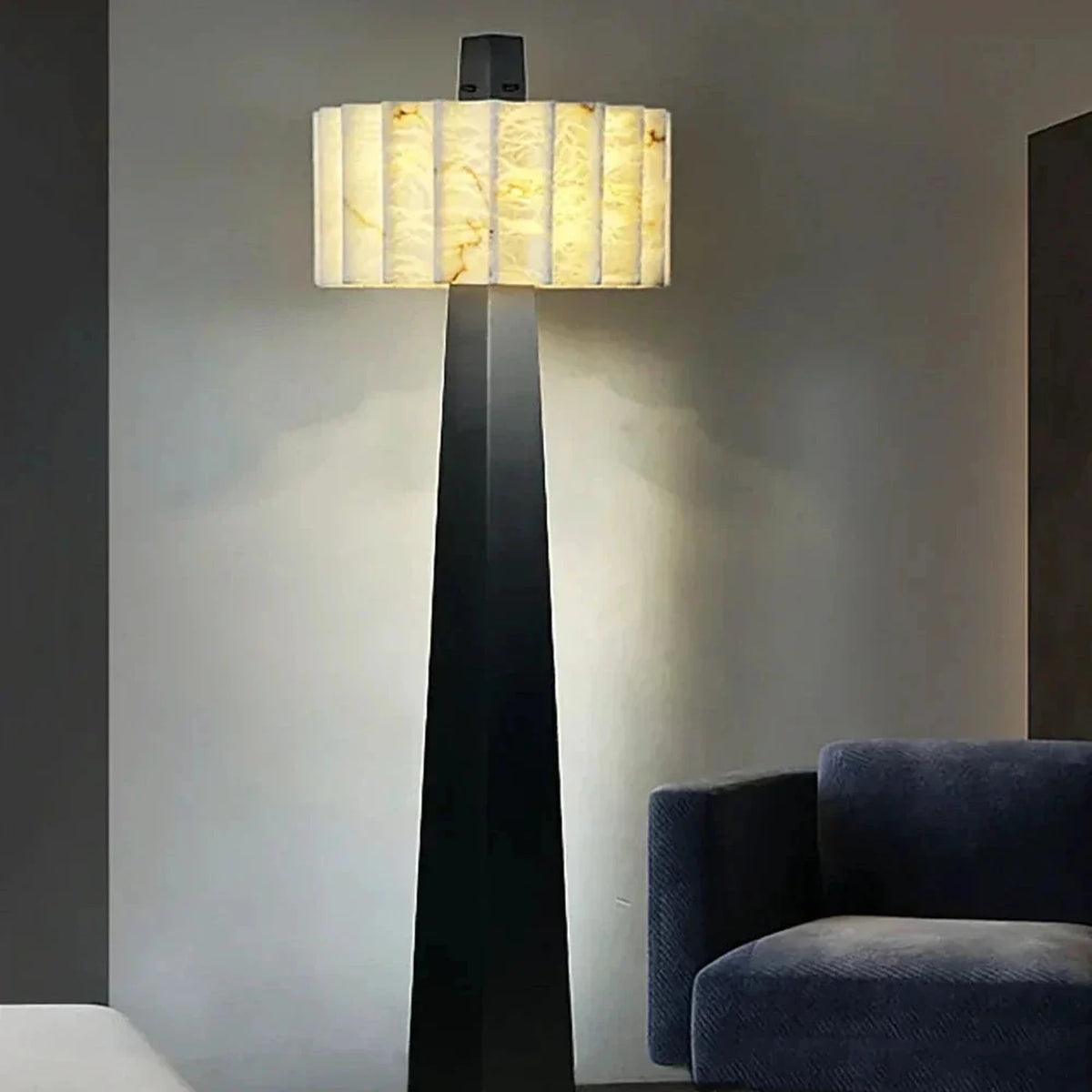 Obelisk Floor Lamp in alabaster for Living Room light fixture by AUVIELIGHT