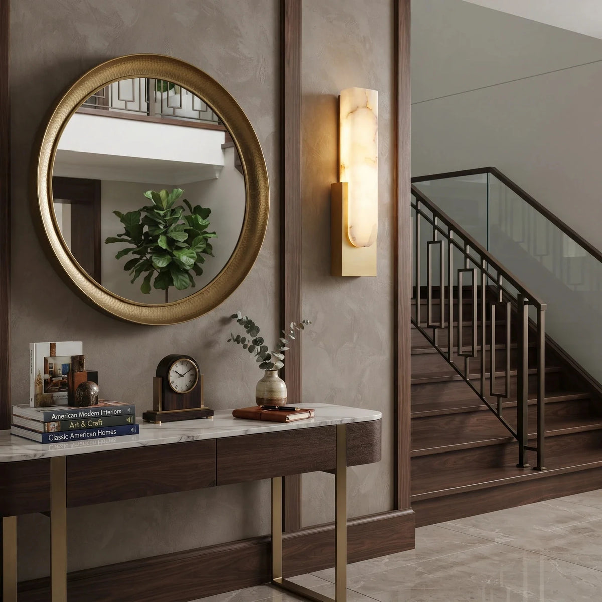 Offset Linear Light in alabaster for Living Room by AUVIELIGHT