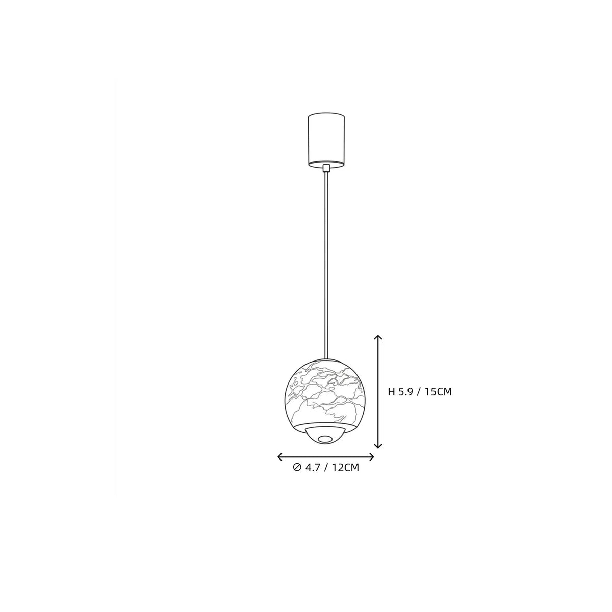 Orb Pendant Light in alabaster for Kitchen Island by AUVIELIGHT