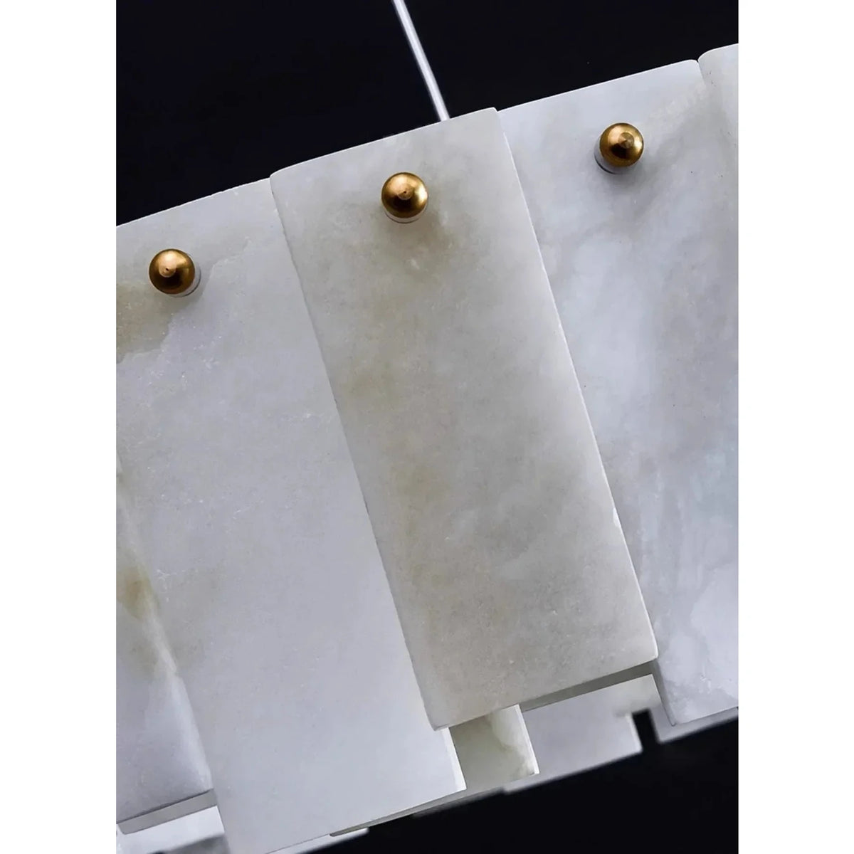 Oval Slat Chandelier in alabaster for Dining Room light fixture by AUVIELIGHT