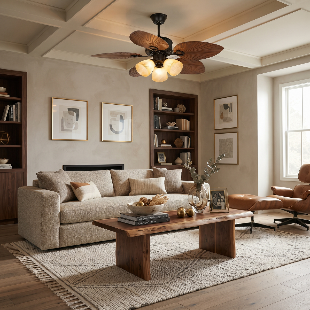 Palma Tropical Ceiling Fan Light for Living Room by AUVIELIGHT