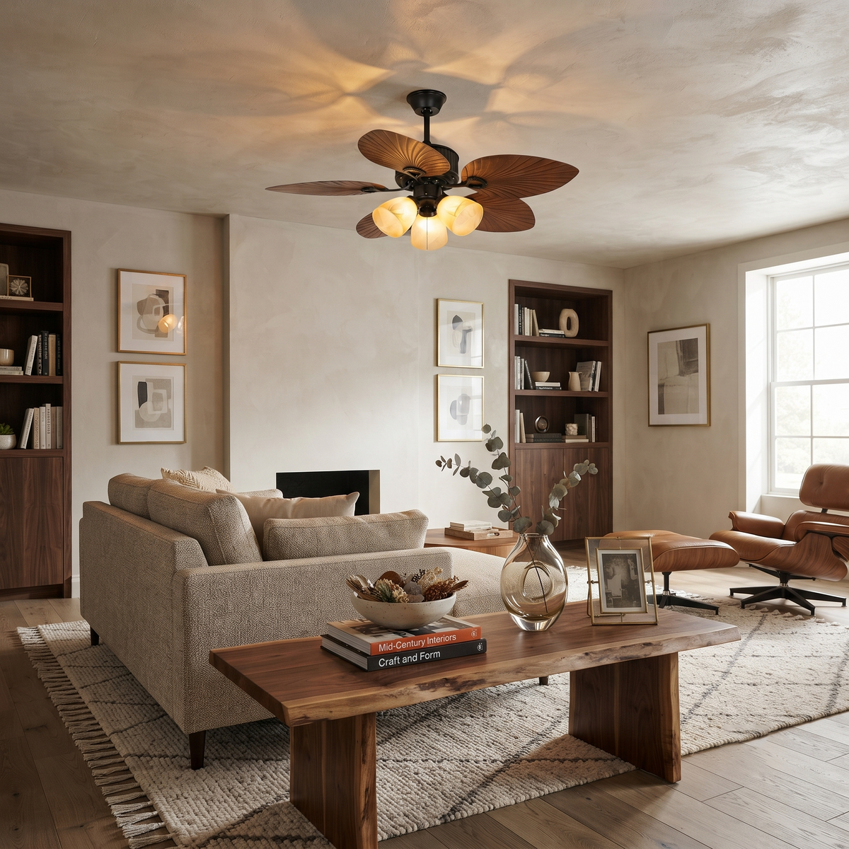 Palma Tropical Ceiling Fan Light for Living Room by AUVIELIGHT