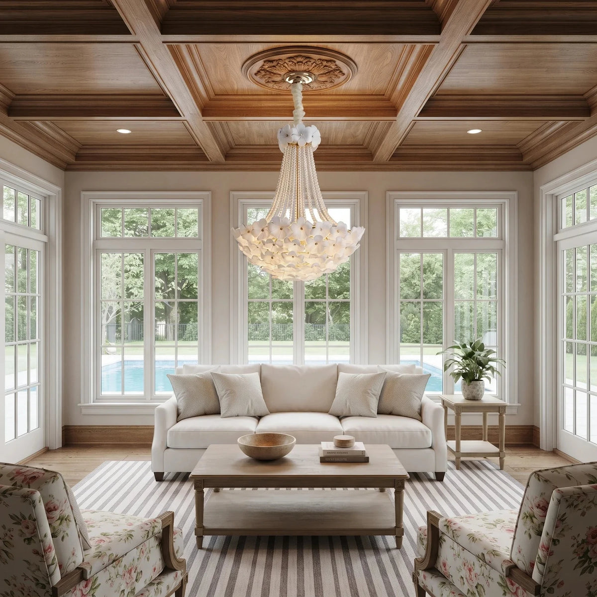 Pearl Petal Light in white for Living Room by AUVIELIGHT