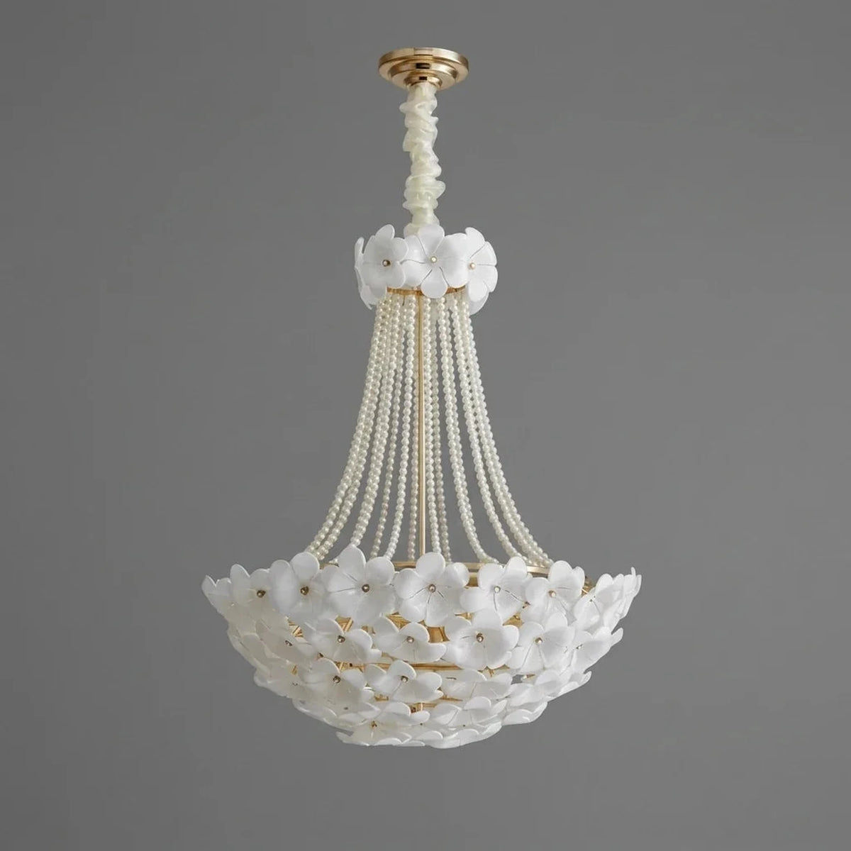 Pearl Petal Light in white for Living Room by AUVIELIGHT, Dia 60cm x H 67cm / ∅ 23.6" x H 24.6" / White