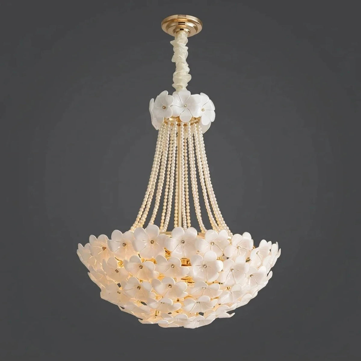 Pearl Petal Light in white for Living Room by AUVIELIGHT, Dia 80cm x H 90cm / ∅ 31.5" x H 35.4" / White