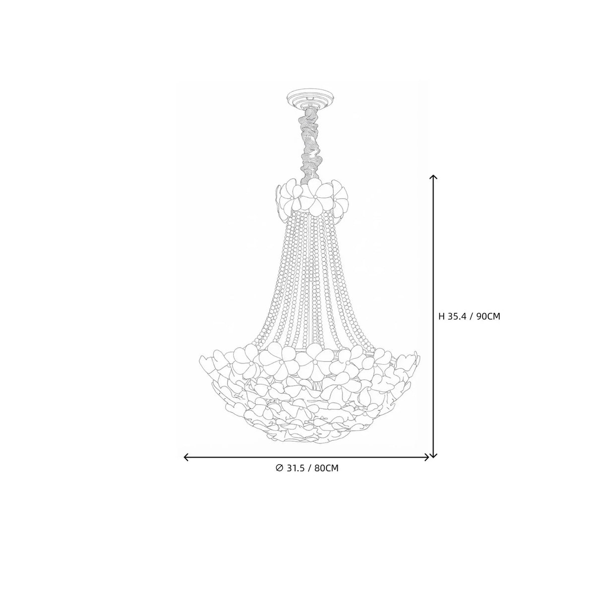 Pearl Petal Light in white for Living Room by AUVIELIGHT