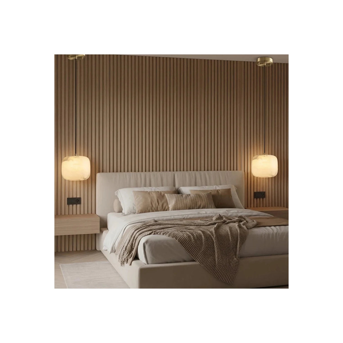Pebble Alabaster Pendant Light by AUVIELIGHT