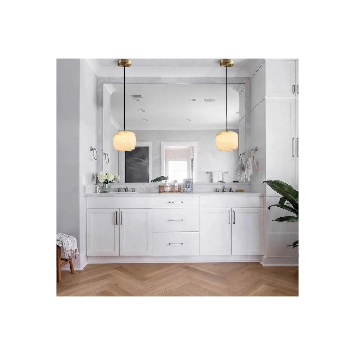 Pebble Alabaster Pendant Light by AUVIELIGHT