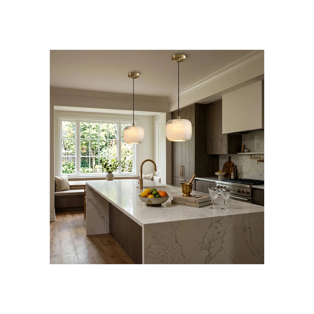Pebble Alabaster Pendant Light by AUVIELIGHT