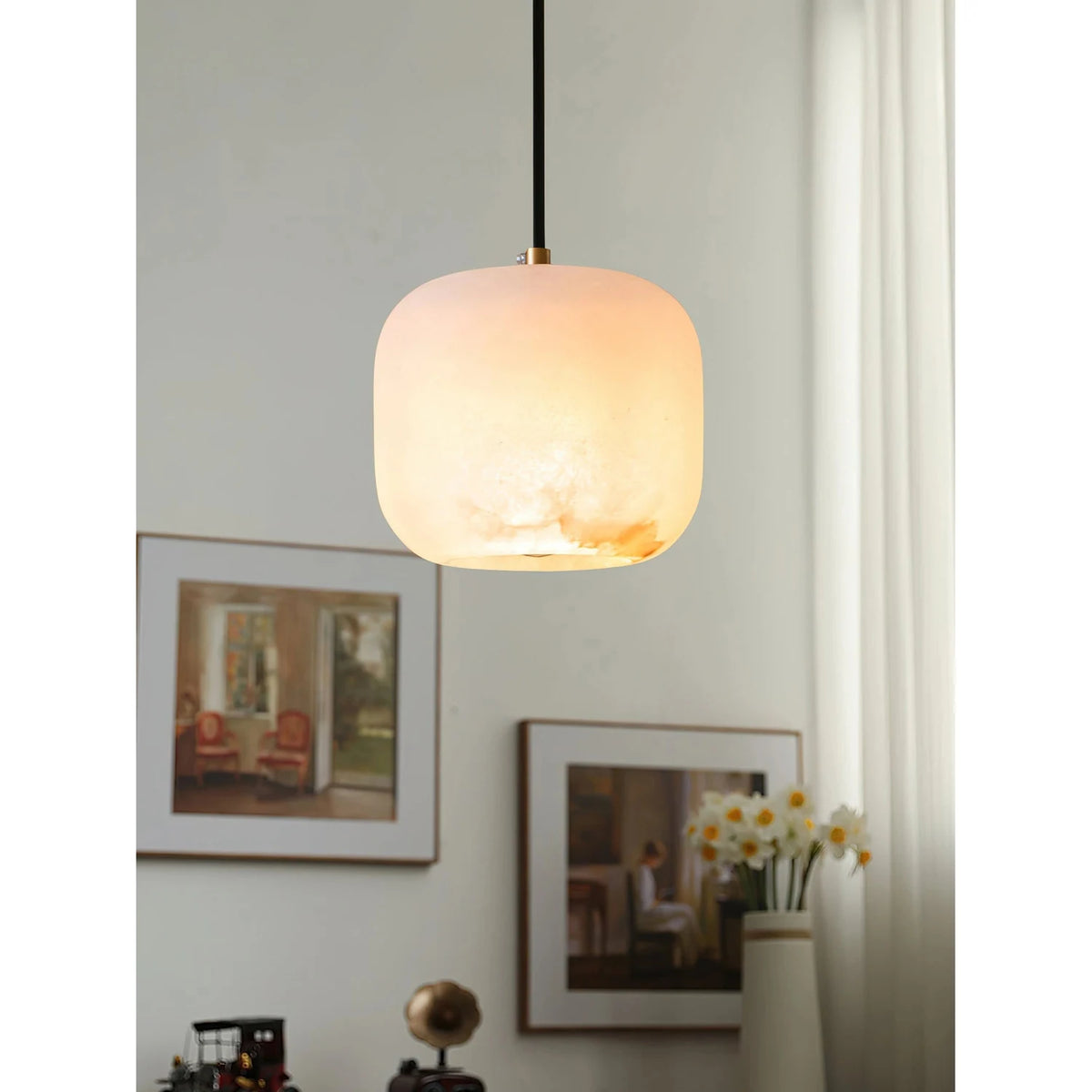 Pebble Alabaster Pendant Light by AUVIELIGHT