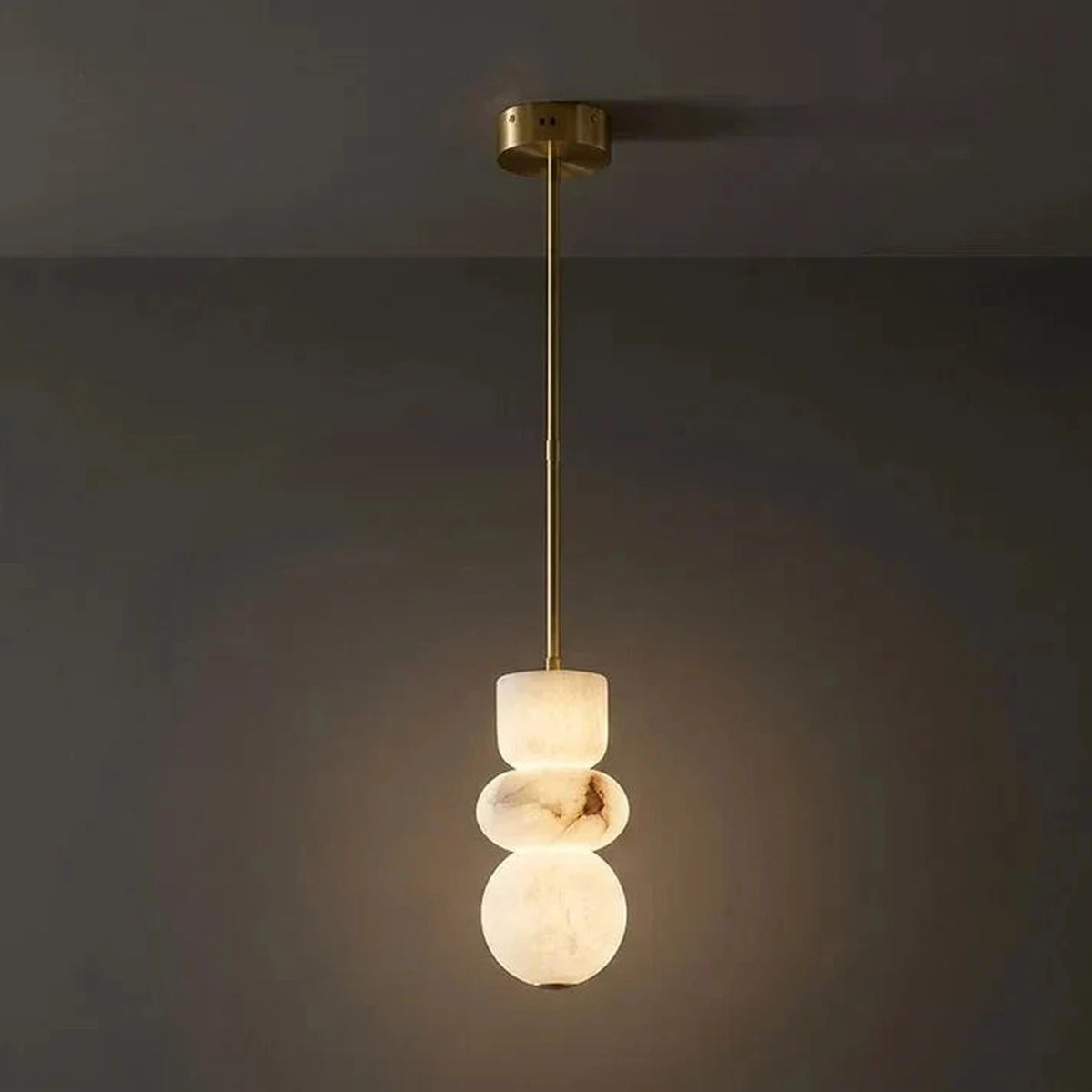 Pebble Desig Stacked Pendant Light in alabaster for Kitchen Island by AUVIELIGHT