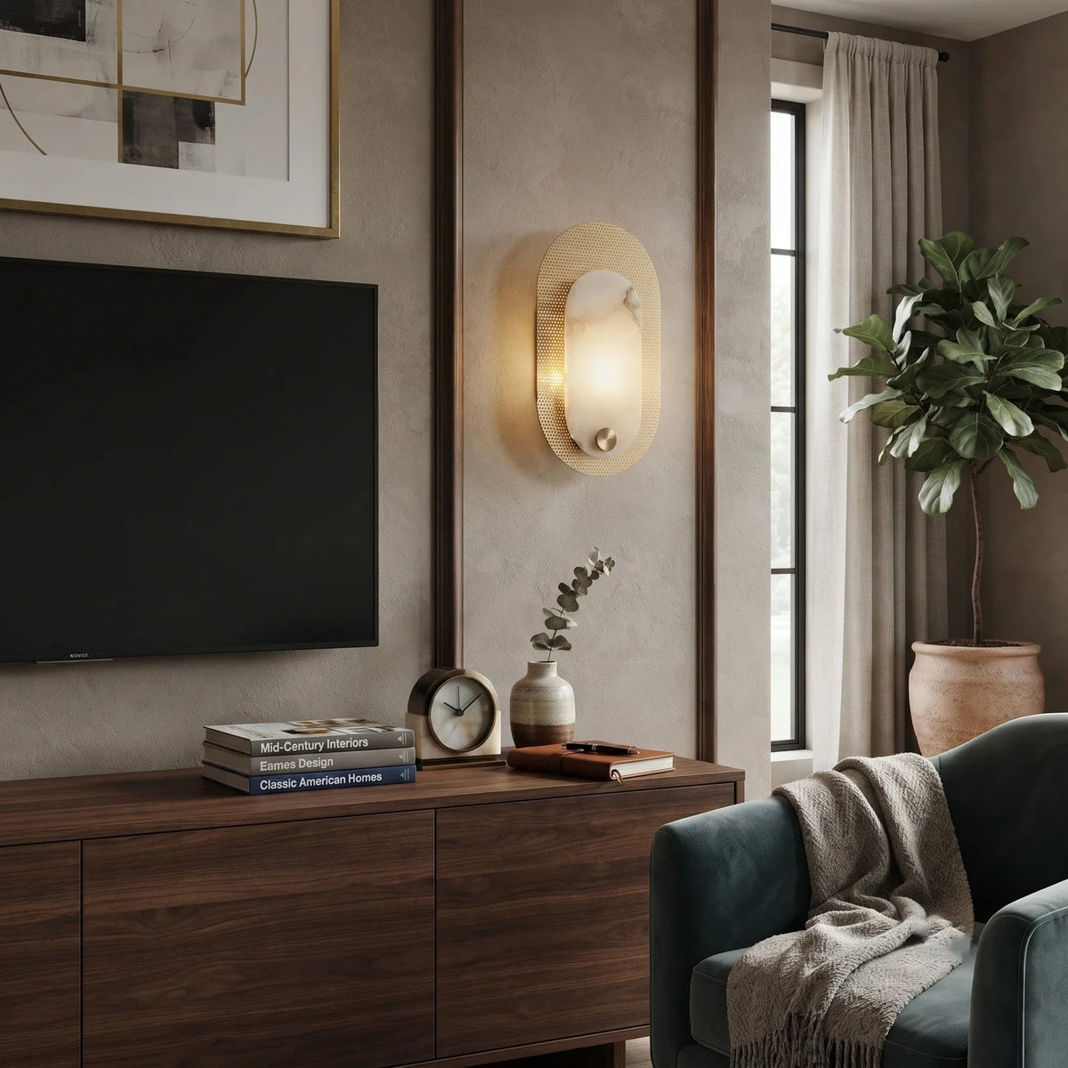Perforated Halo Wall Sconce in brass for Hallway light fixture by AUVIELIGHT