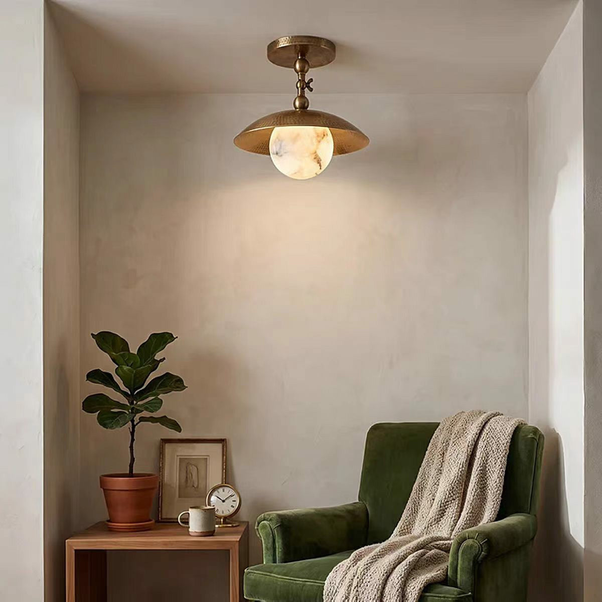 Pivot Saucer Ceiling Light in brass for Living Room by AUVIELIGHT