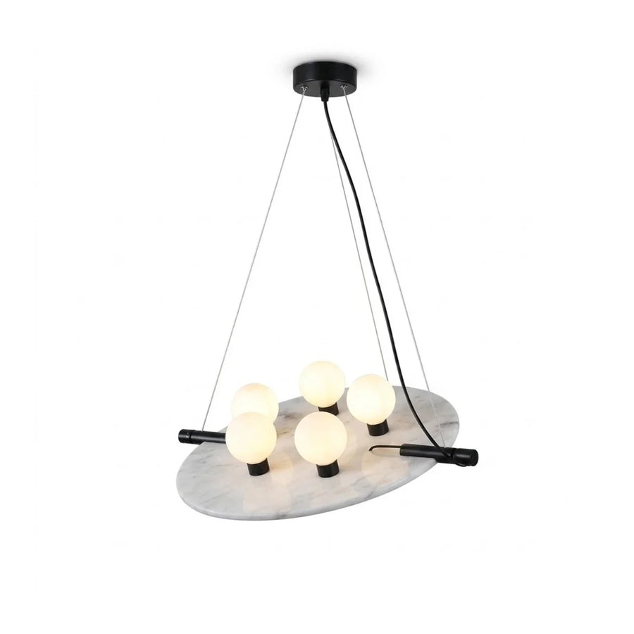 Plate Suspended Pendant Light in alabaster for Kitchen Island by AUVIELIGHT