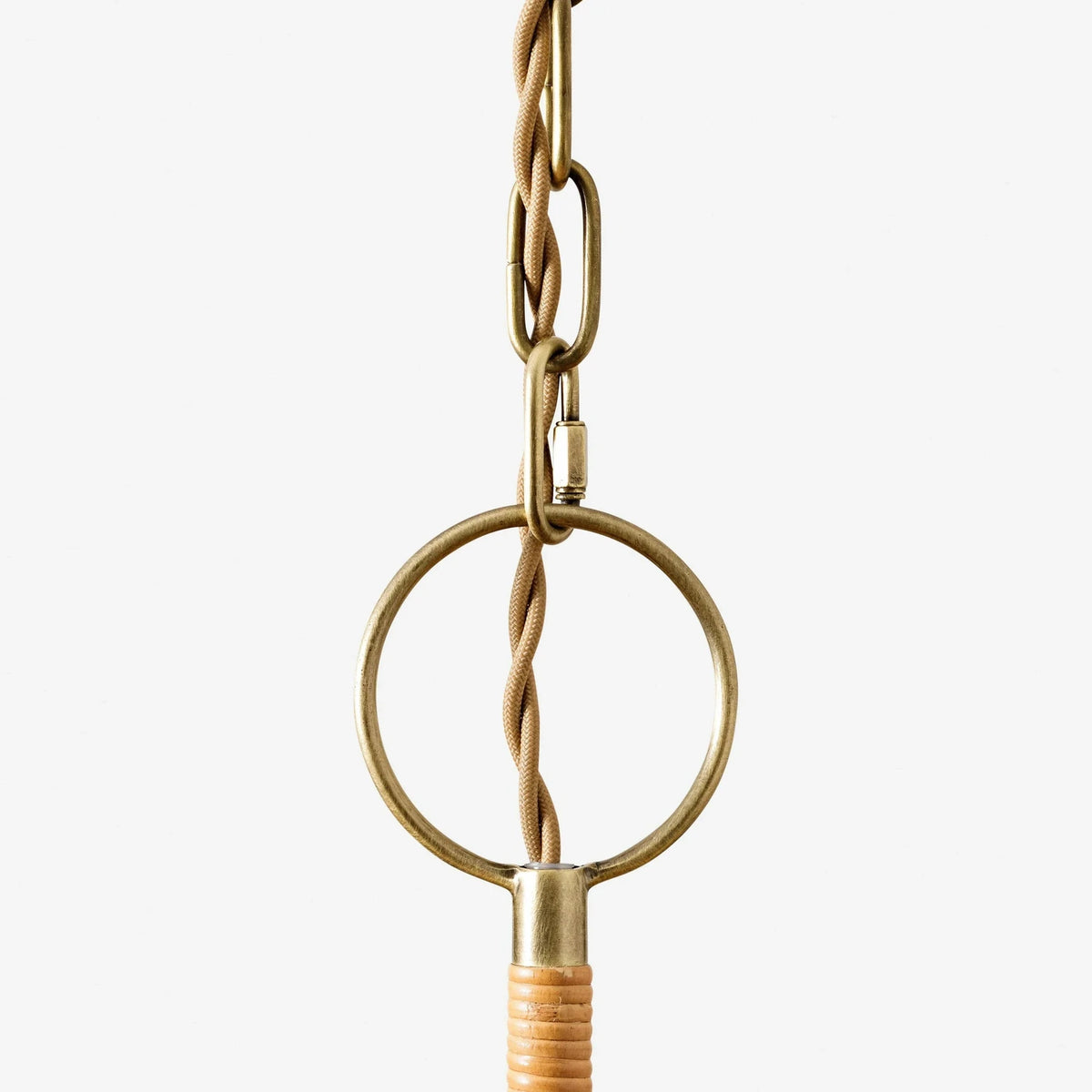 Pleated Chandelier in natural rattan for Dining Room light fixture by AUVIELIGHT