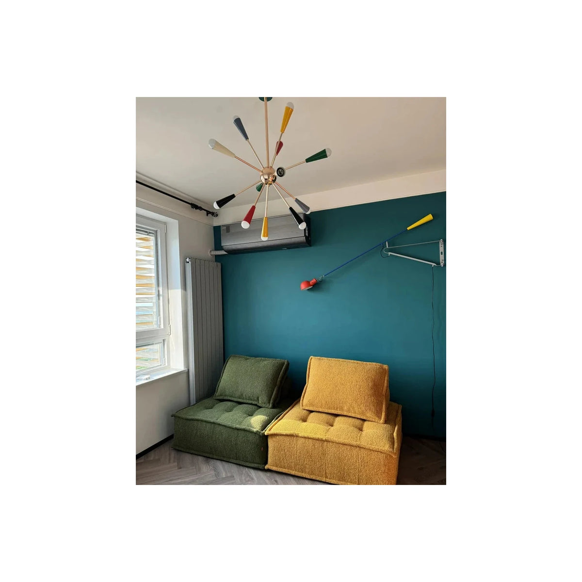 PopVibe Multi Color Starburst Chandelier light fixture by AUVIELIGHT