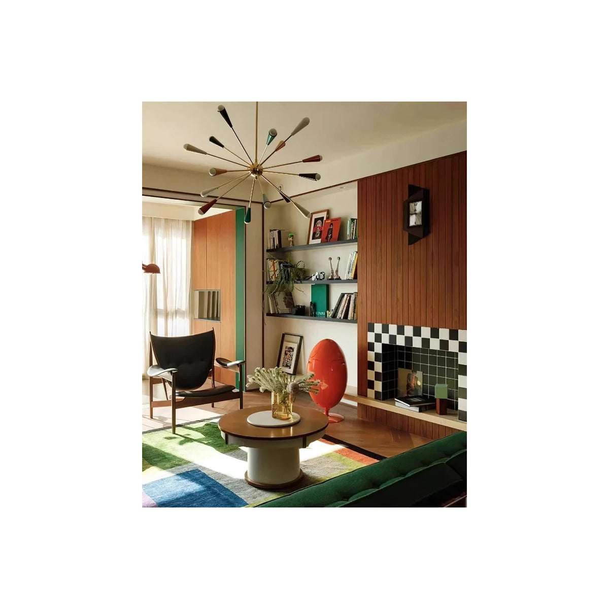 PopVibe Multi Color Starburst Chandelier light fixture by AUVIELIGHT