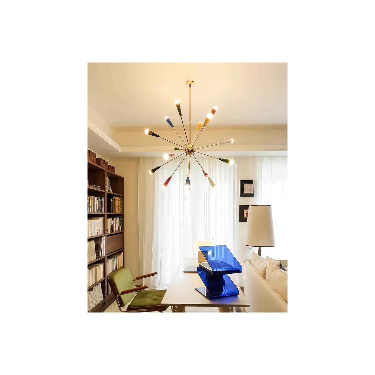 PopVibe Multi Color Starburst Chandelier light fixture by AUVIELIGHT