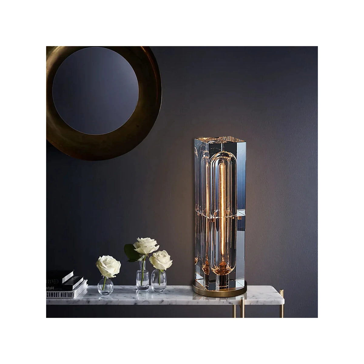 Prism Crystal Column Table Lamp light fixture by AUVIELIGHT