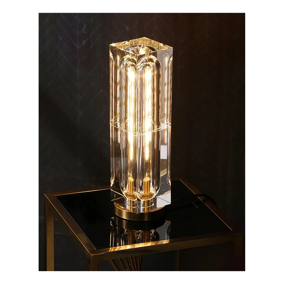 Prism Crystal Column Table Lamp light fixture by AUVIELIGHT