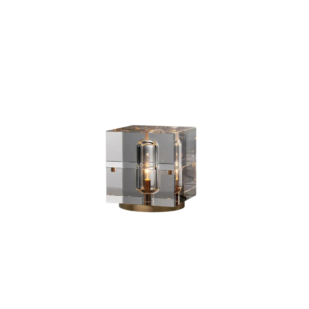 Prism Crystal Cube Table Lamp light fixture by AUVIELIGHT, W 4.8″ × H 4.8″ / Brass + Gold and 1 other sizes