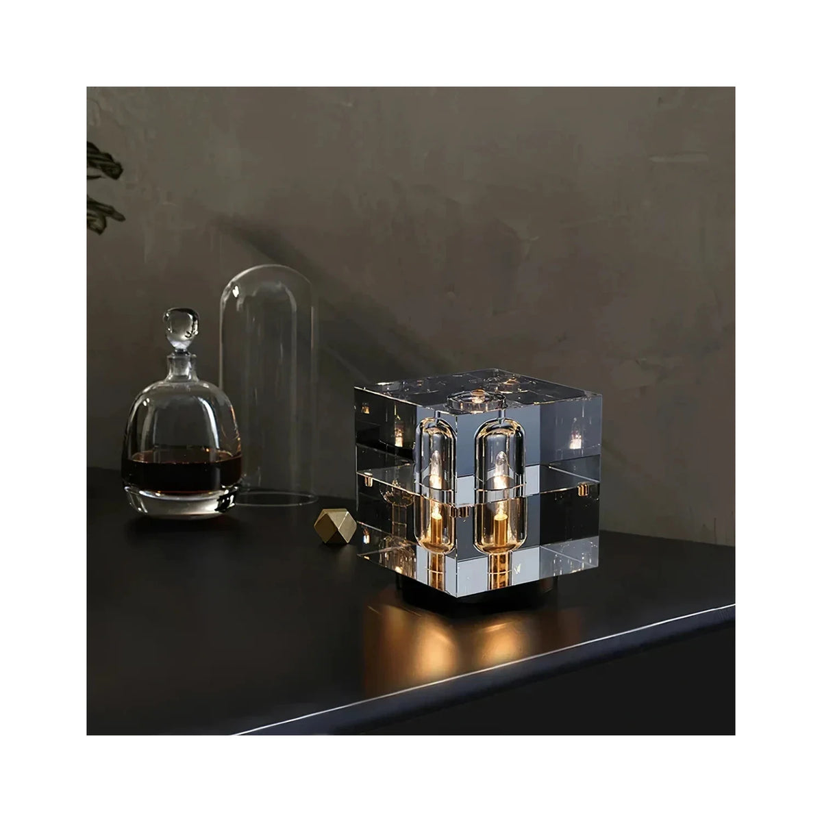 Prism Crystal Cube Table Lamp light fixture by AUVIELIGHT