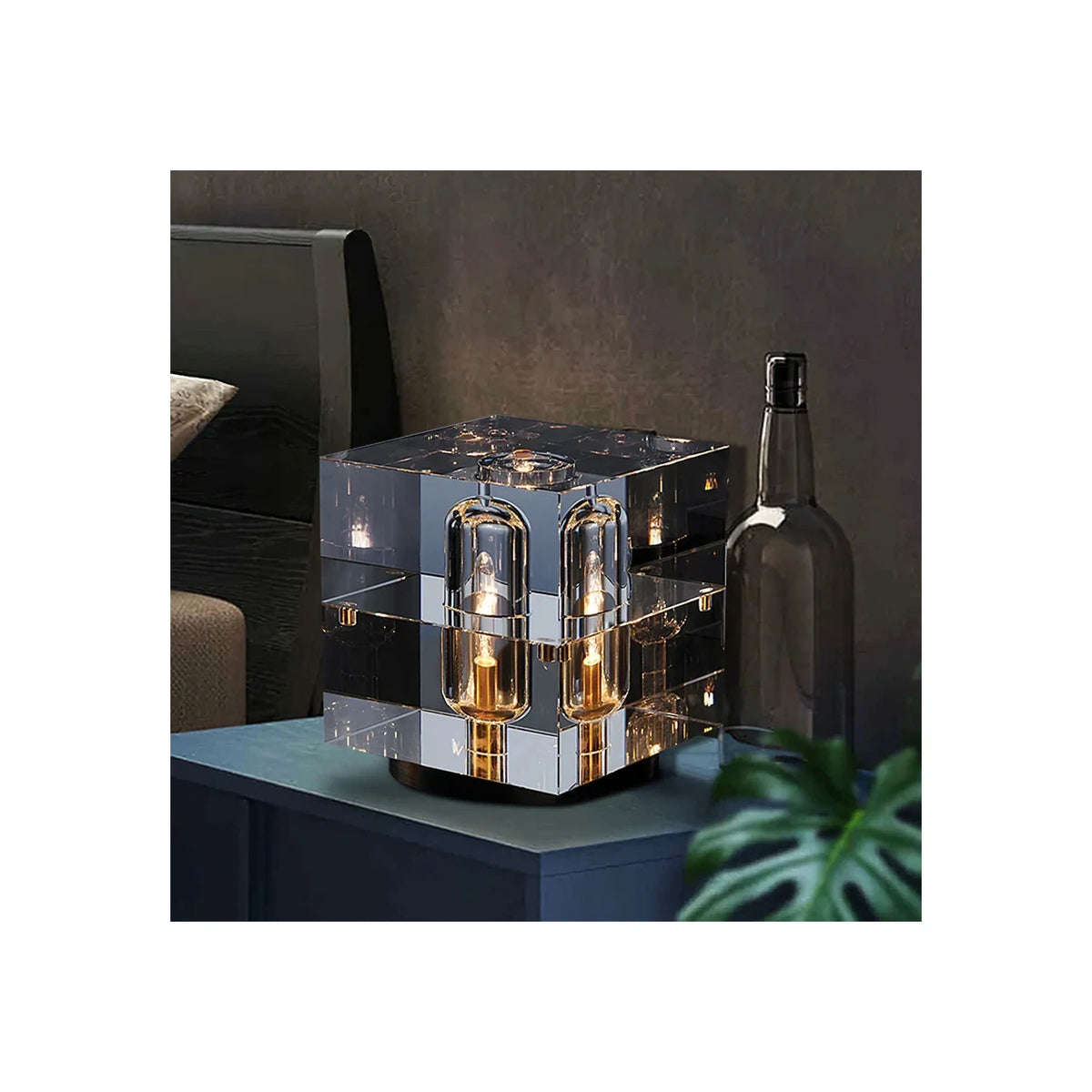 Prism Crystal Cube Table Lamp light fixture by AUVIELIGHT