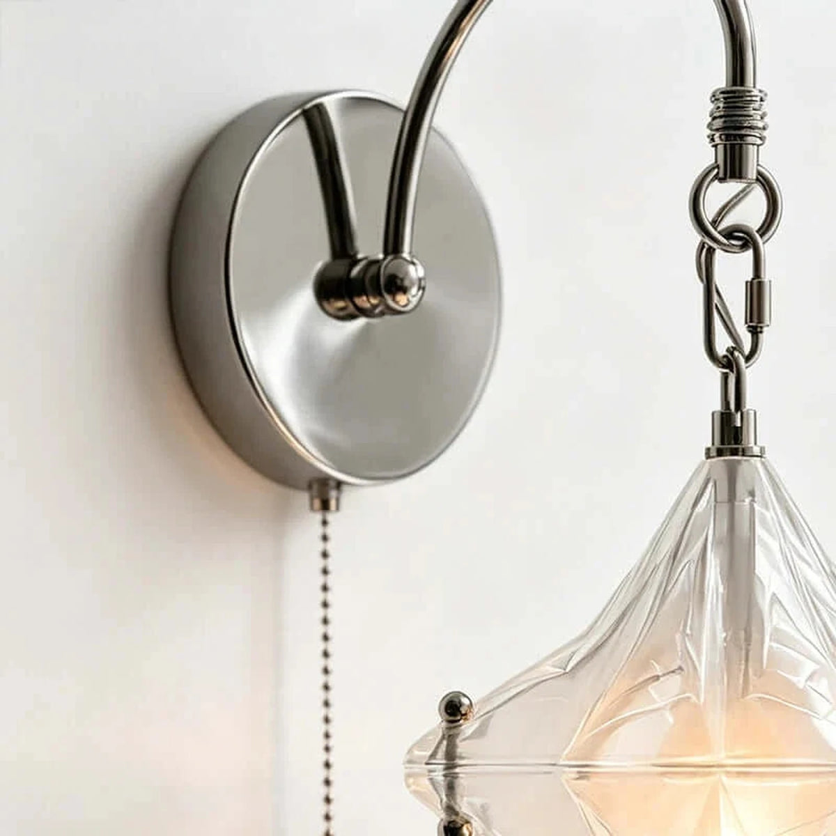 Pull-Chain Diamond Wall Sconce in glass for Hallway by AUVIELIGHT