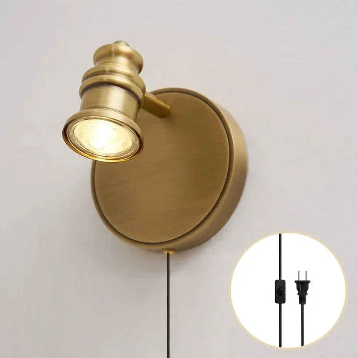 Quad Gallery Picture Light for Living Room by AUVIELIGHT, 1 head L 11.5cm x H 13cm / L 4.5″ x H 5.1″ / Natural Brass (Warm Light) / AU plug and