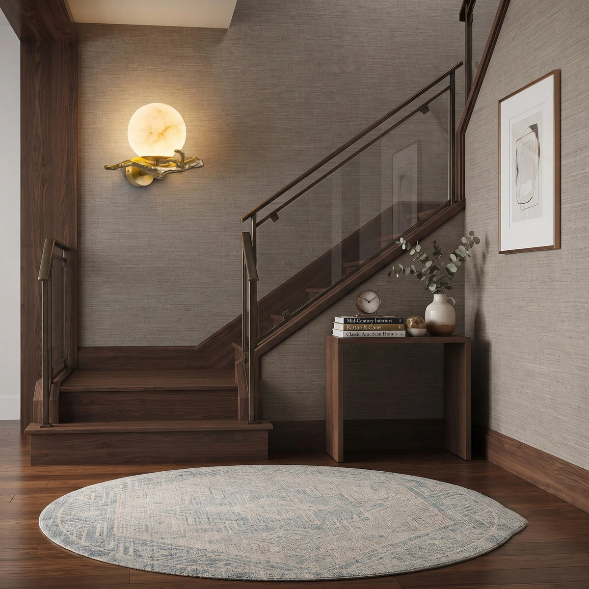 Radiant Orb Light in alabaster for Living Room by AUVIELIGHT
