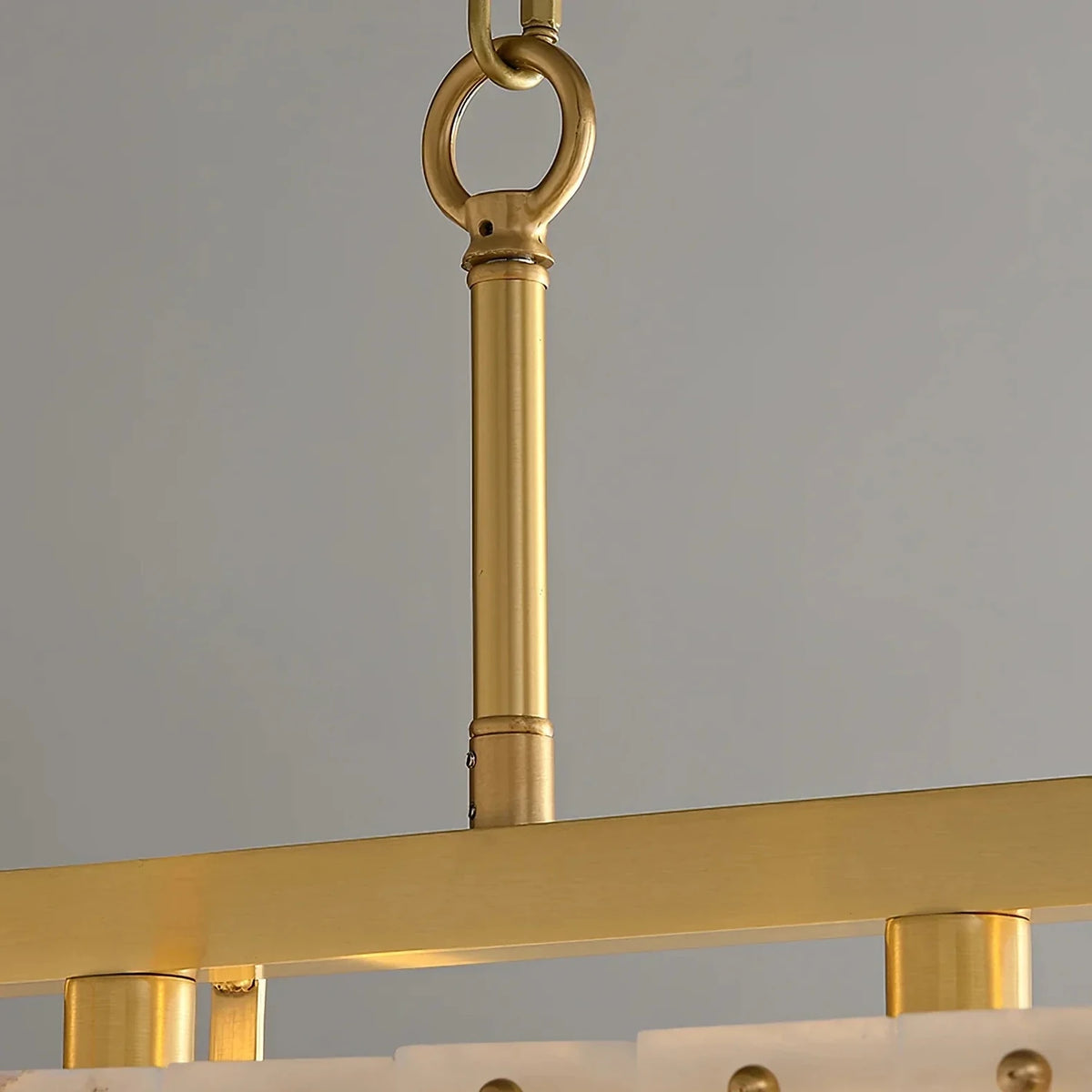 Rectangular Chandelier in alabaster for Dining Room light fixture by AUVIELIGHT
