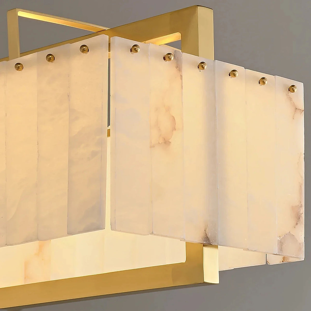 Rectangular Chandelier in alabaster for Dining Room light fixture by AUVIELIGHT