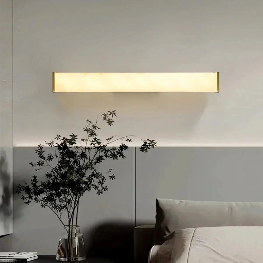 Rectangular Column Wall Light in alabaster for Hallway by AUVIELIGHT