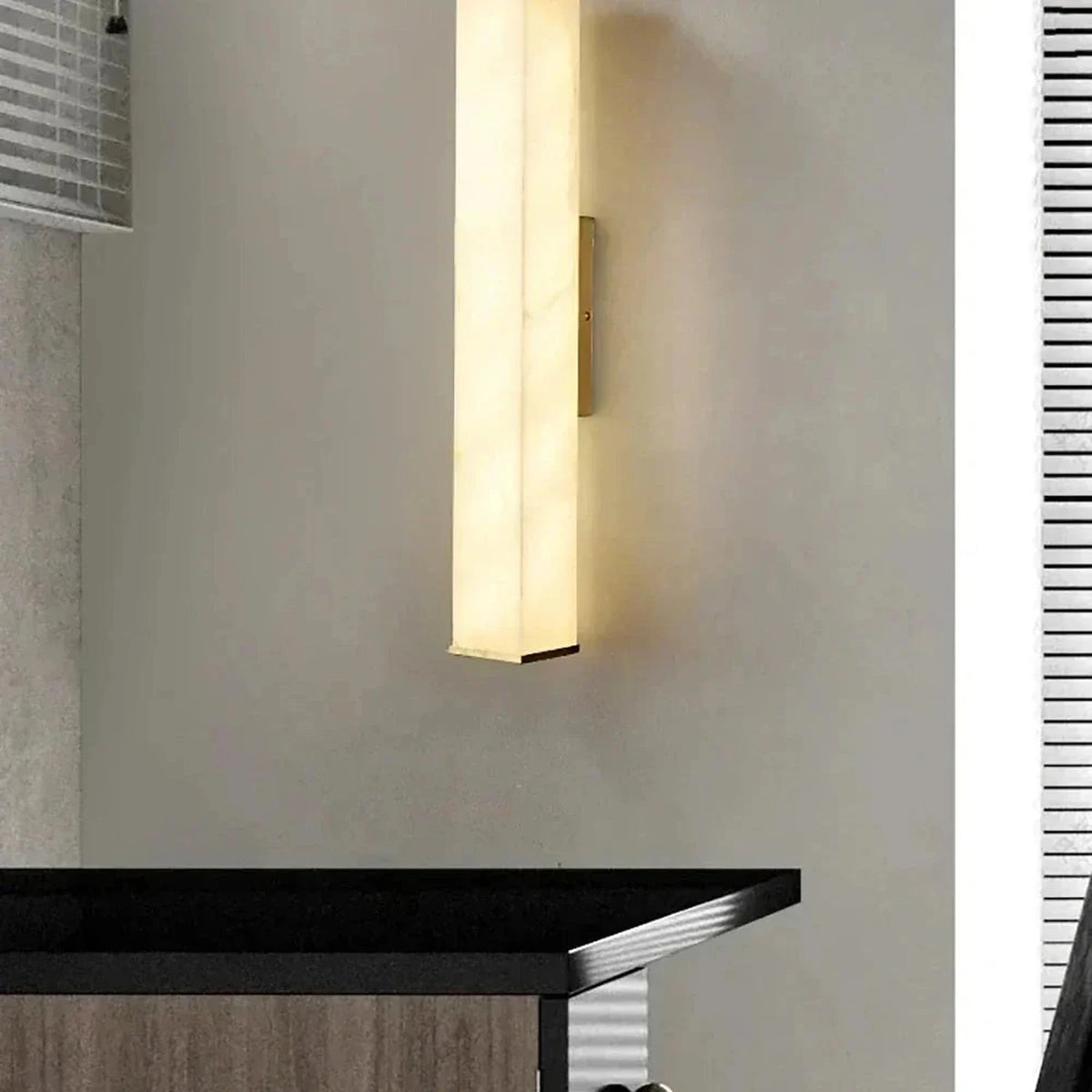 Rectangular Column Wall Light in alabaster for Hallway by AUVIELIGHT