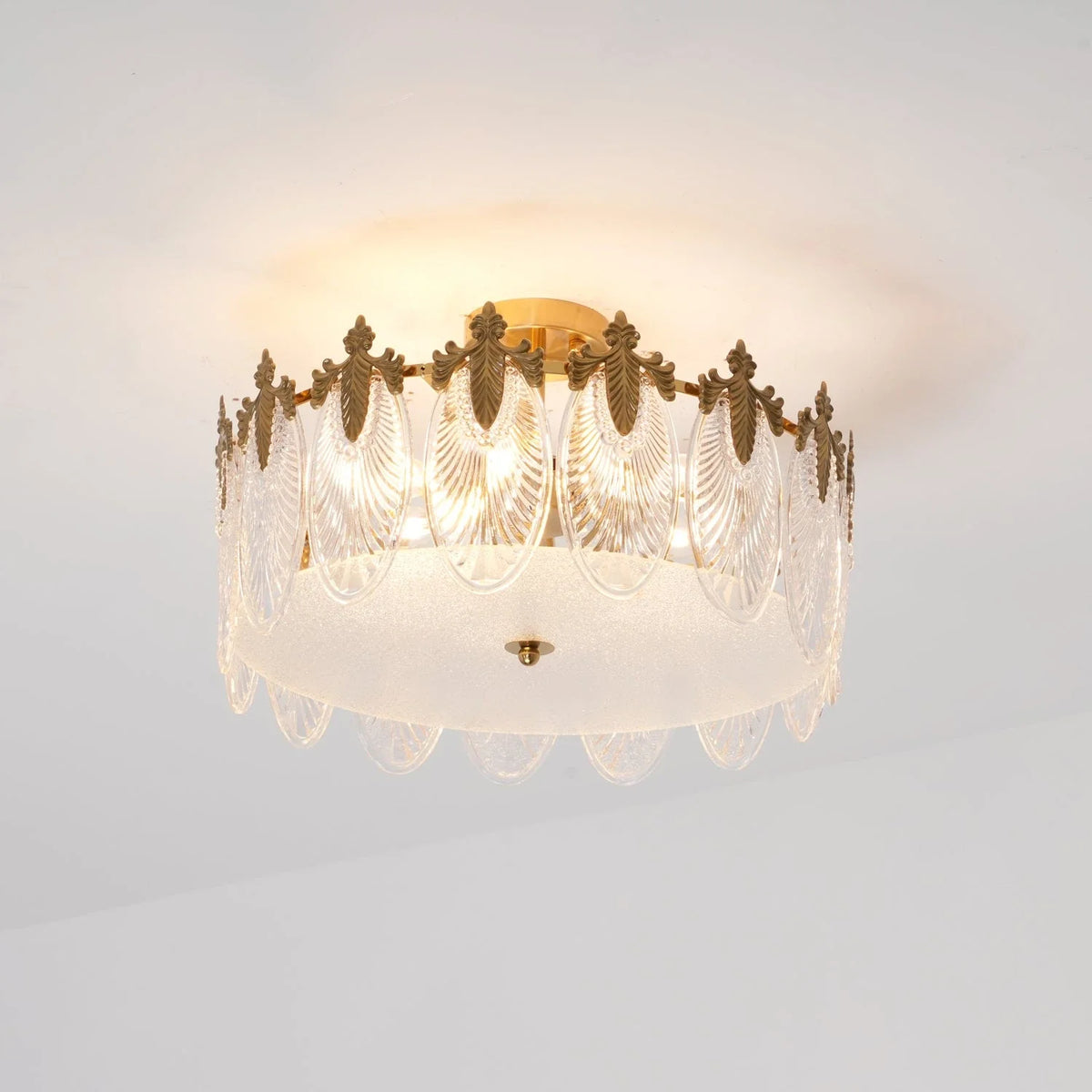 Regency Leaf Chandelier in glass for Dining Room by AUVIELIGHT
